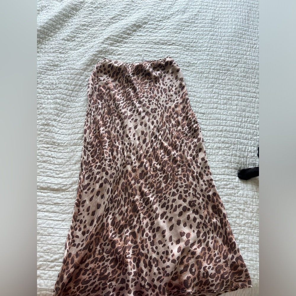Reformation Leopard Print Silk Skirt